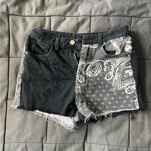 Patchwork Denim Shorts